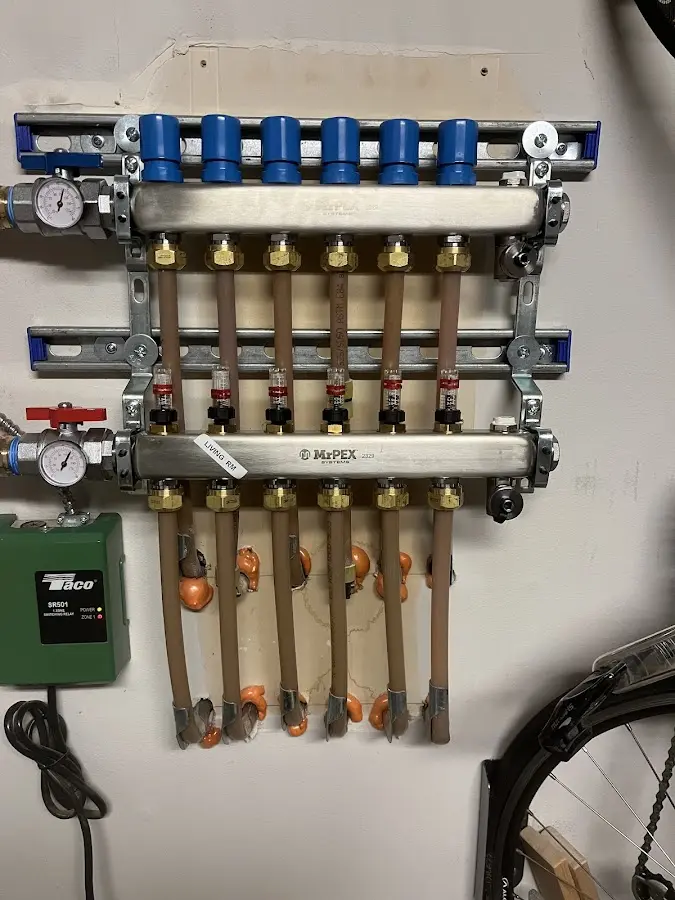 Plumber performing Gas Line Installation at a residential property in Sugarcreek